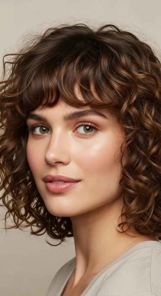 The Curly Bob With Bangs