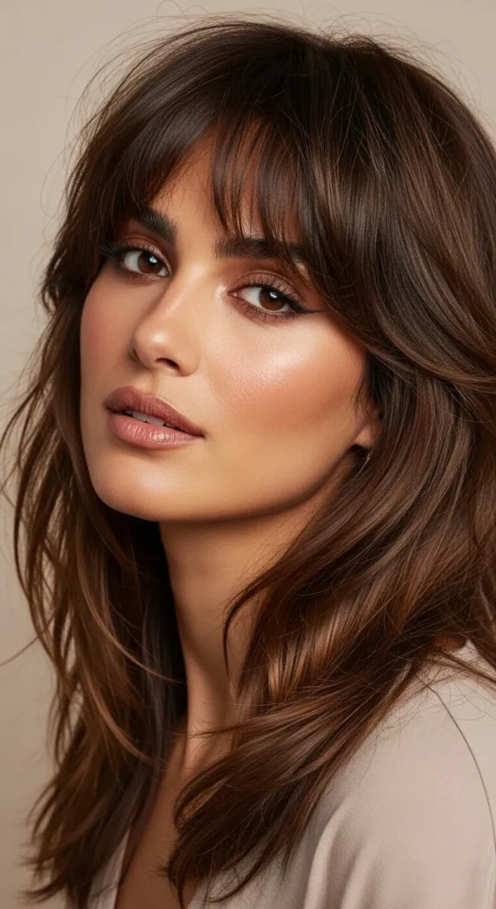 The Modern Shag with Curtain Bangs