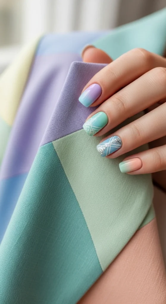 The Pastel Suit Set nails