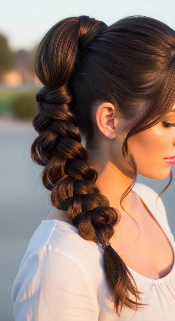 The Rope Braid Ponytail hairstyle