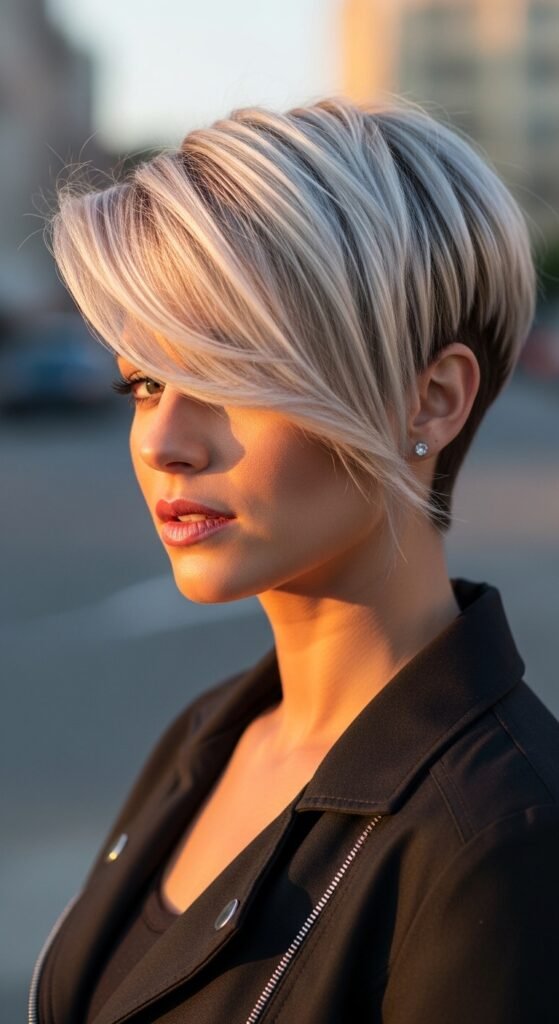 The Side-Swept Pixie haircut