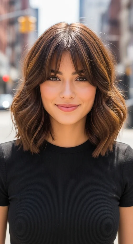 The Wavy Bob with Curtain Bangs
