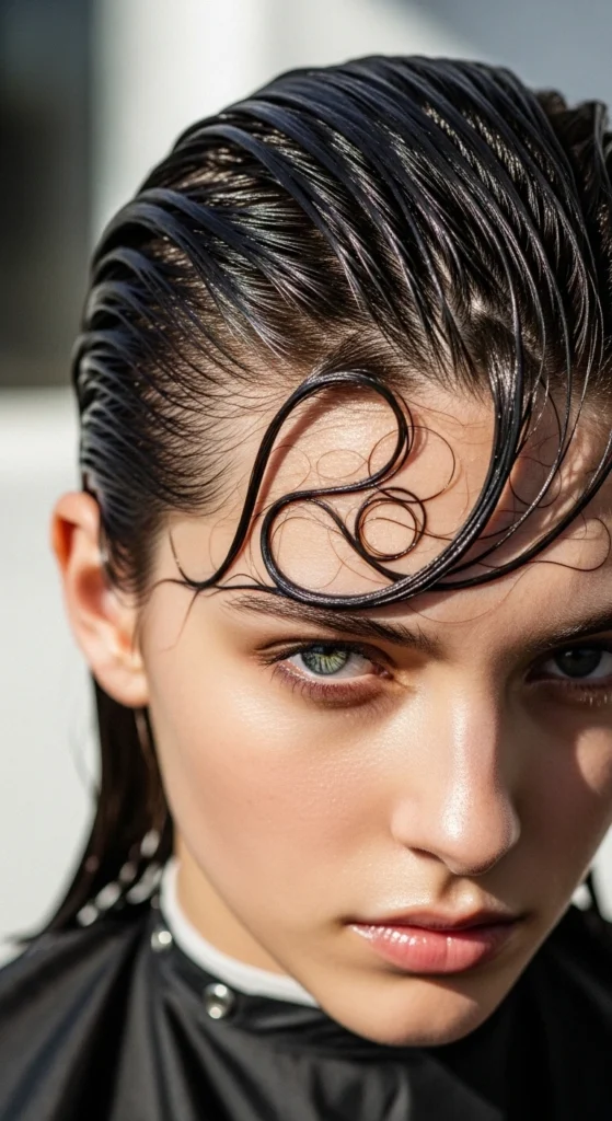 The Wet-Look Gloss hair