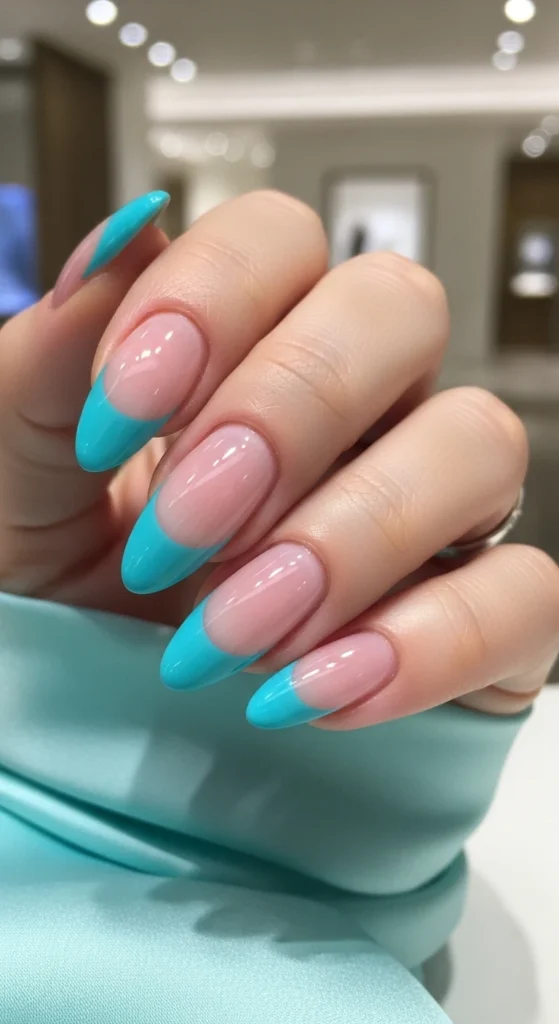 Tiffany Blue French Tips