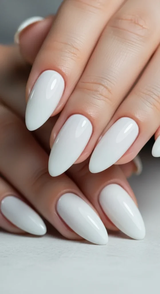 White Almond Nails for Instant Elegance