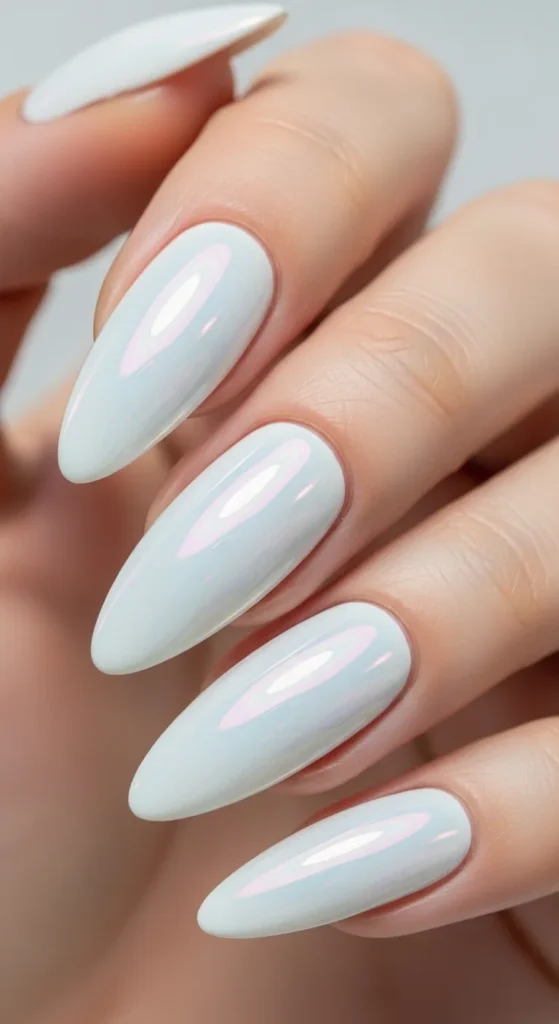 White Chrome Nails