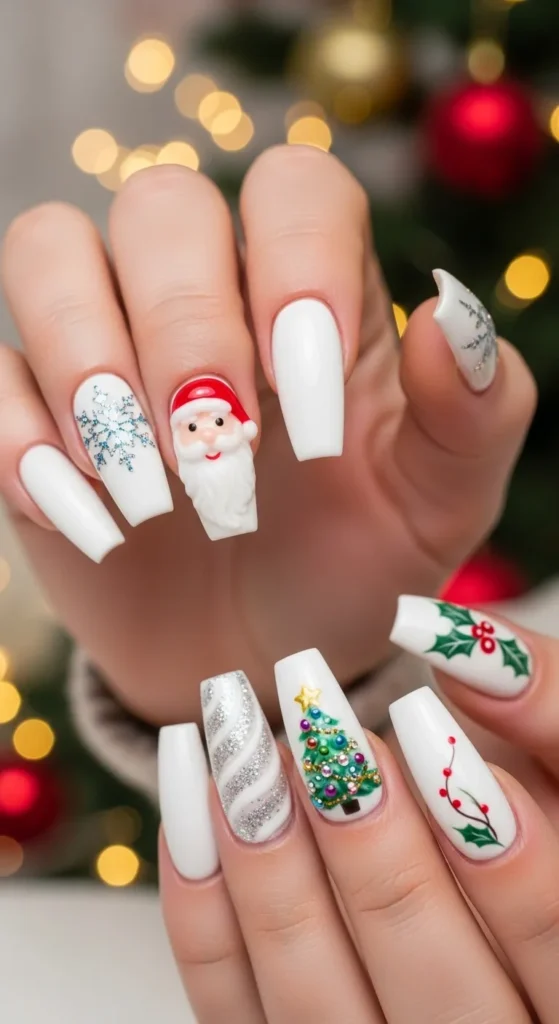White Coffin Nails for Full Holiday Drama