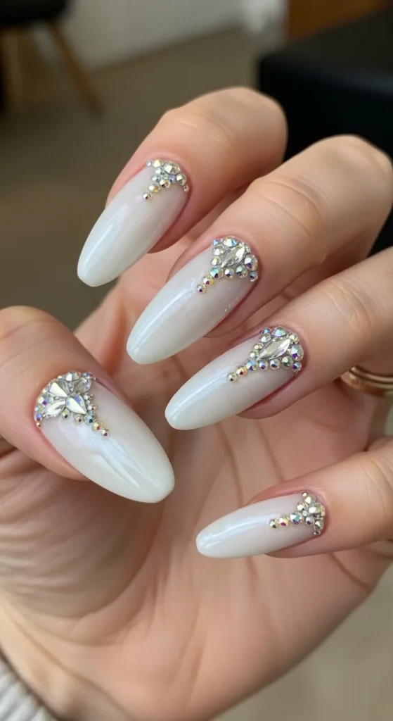 White Gel with Gem Details