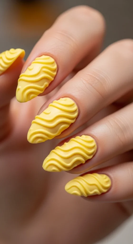 Yellow Buttercream Nails