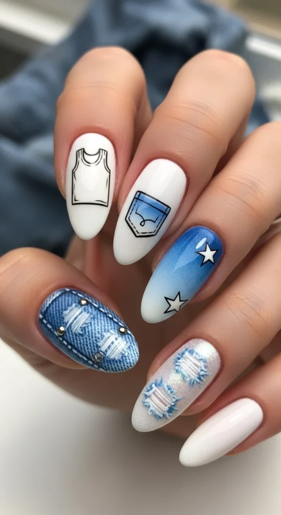 nails The “White Tank & Denim” Classic Reinvented