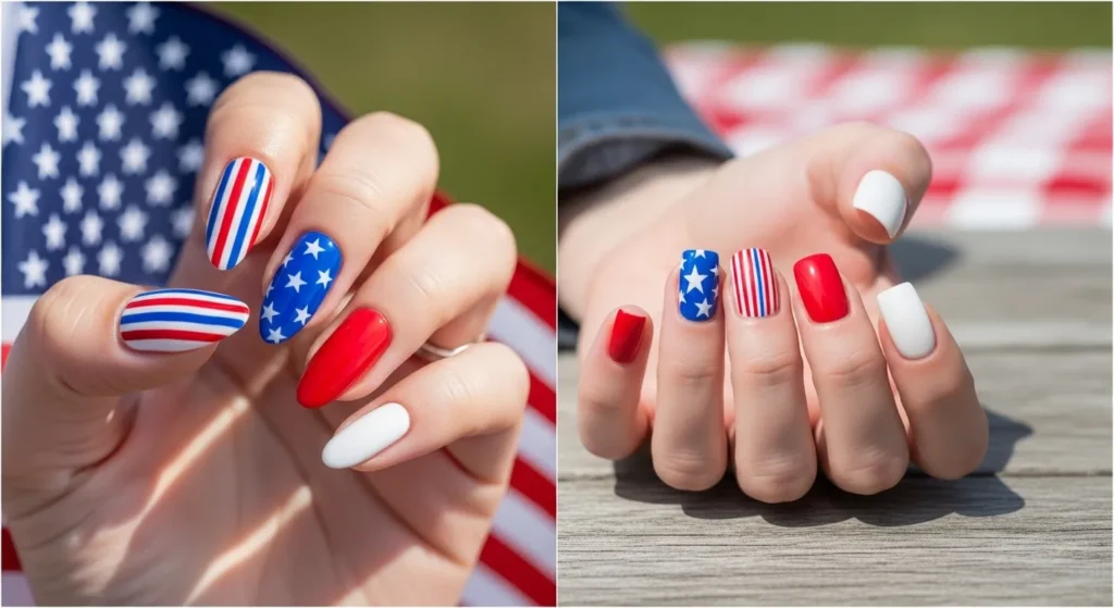 Red White You Standout Patriotic Nails